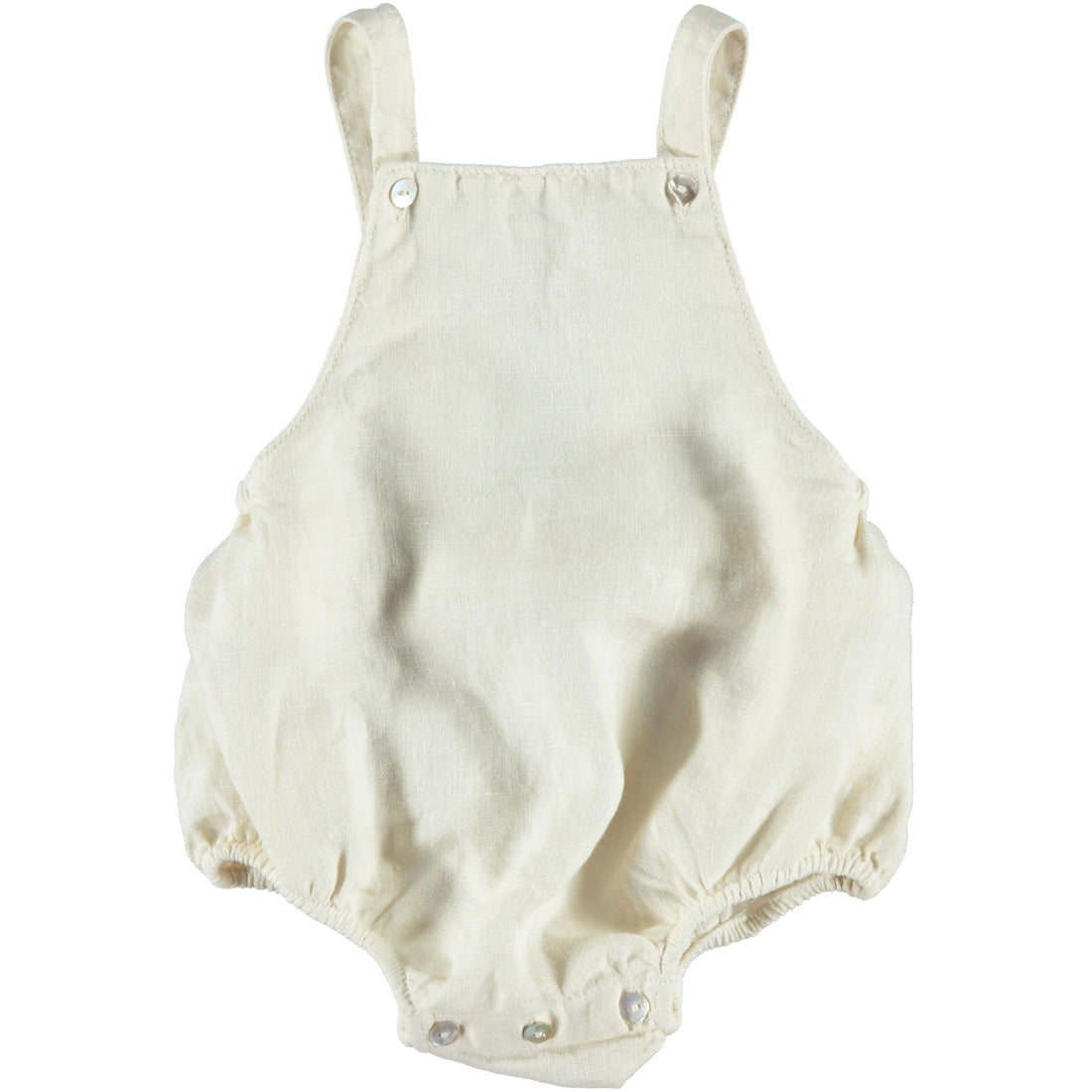 Piupiuchick Ecru Linen Crossed Straps Romper