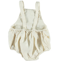 Piupiuchick Ecru Linen Crossed Straps Romper