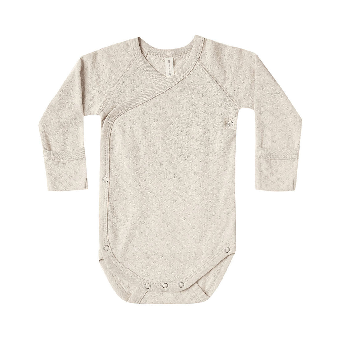 Quincy Mae Natural Pointelle Kimono Onesie