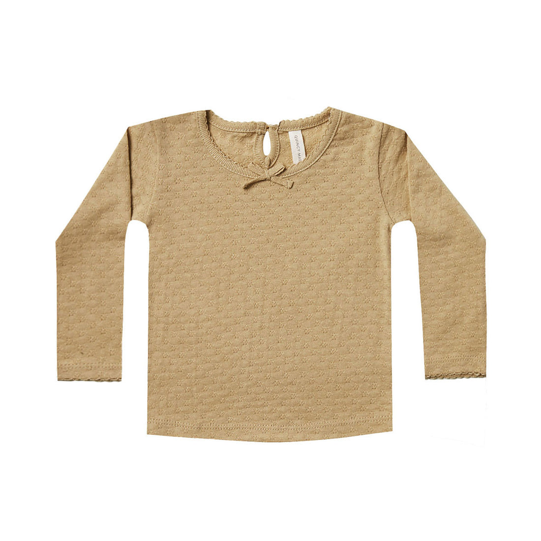 Quincy Mae Honey Longsleeve Pointelle Tee