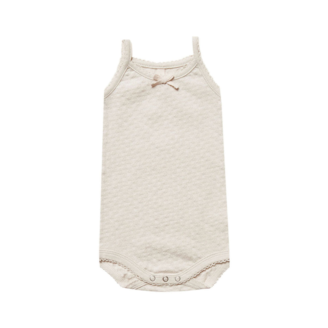 Quincy Mae Natural Pointelle Tank Onesie