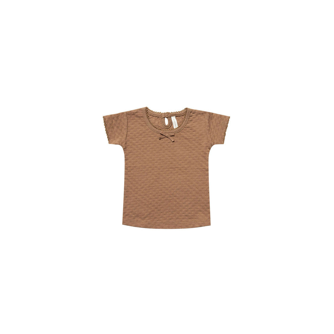 Quincy Mae Copper Organic Pointelle Tee