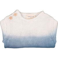 Louis Louise Blue Knitted Cotton Tie & Dye Baby Bobby Pullover