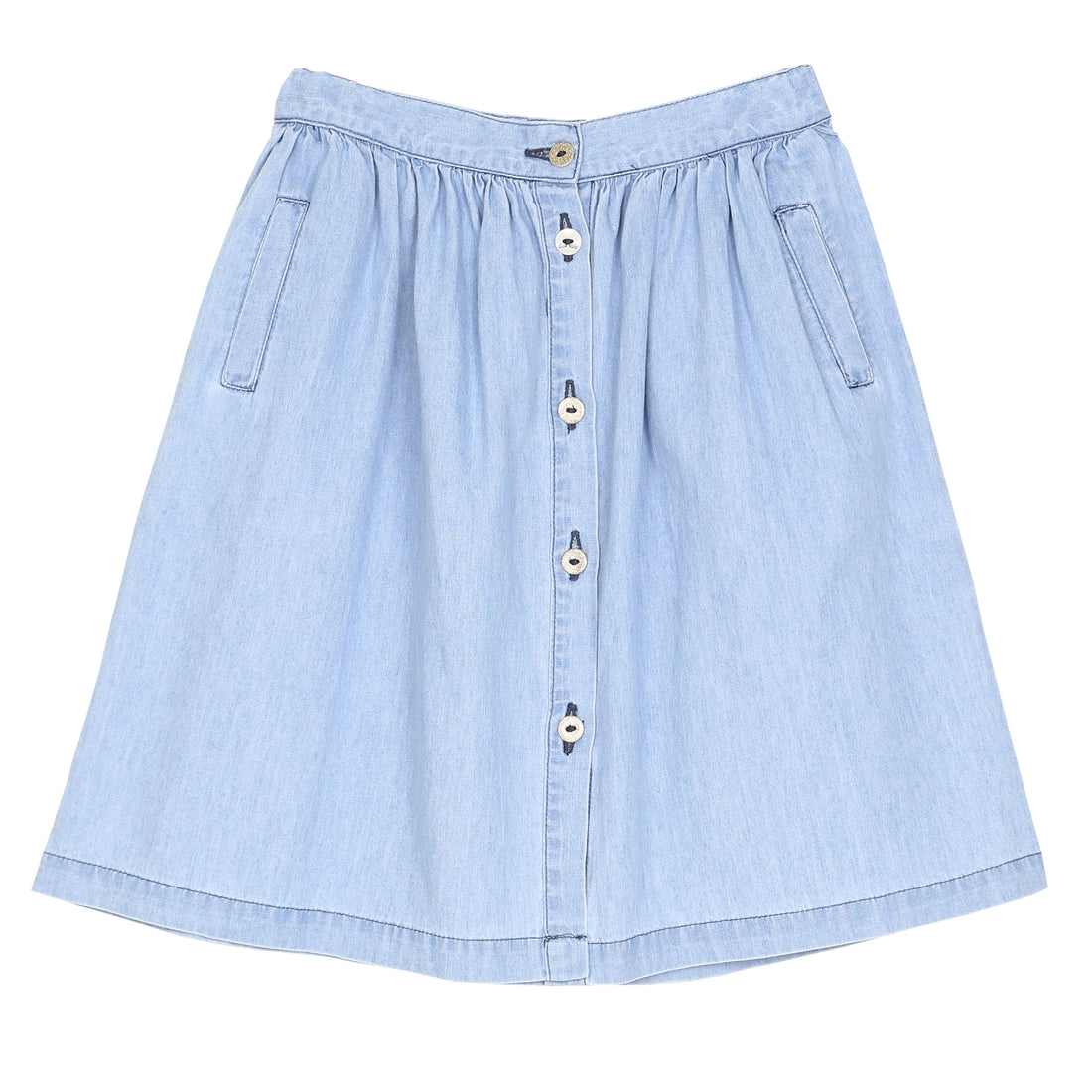 Emile et Ida Chambray Button Flair Skirt