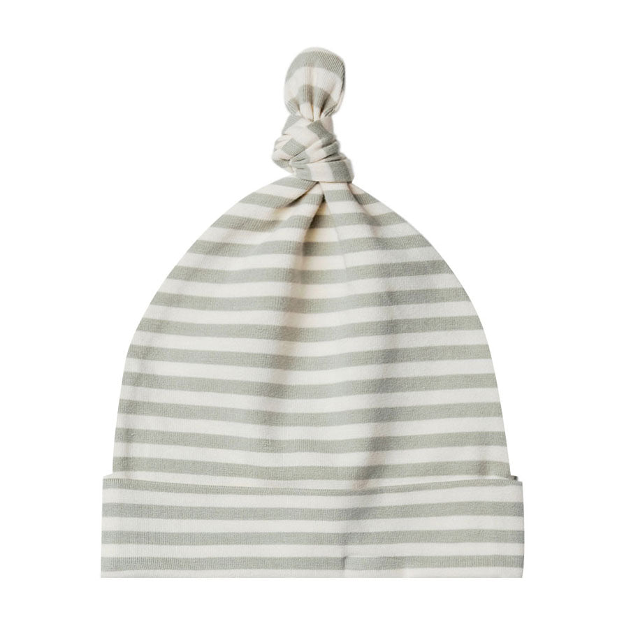 Quincy Mae Knotted Baby Hat | Pistachio Stripe