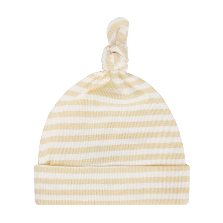 Quincy Mae Yellow Stripe Knotted Baby Hat