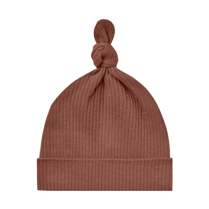 Quincy Mae Ribbed Knotted Baby Hat | Pecan