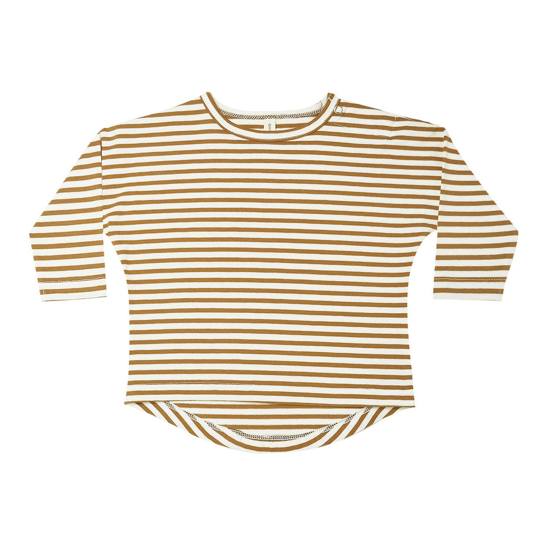 Quincy Mae Longsleeve Tee-Walnut Stripe