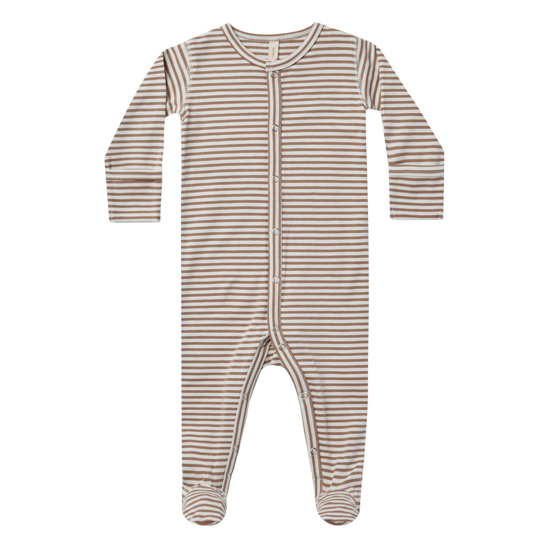 Quincy Mae Full Snap Footie | Cocoa Stripe
