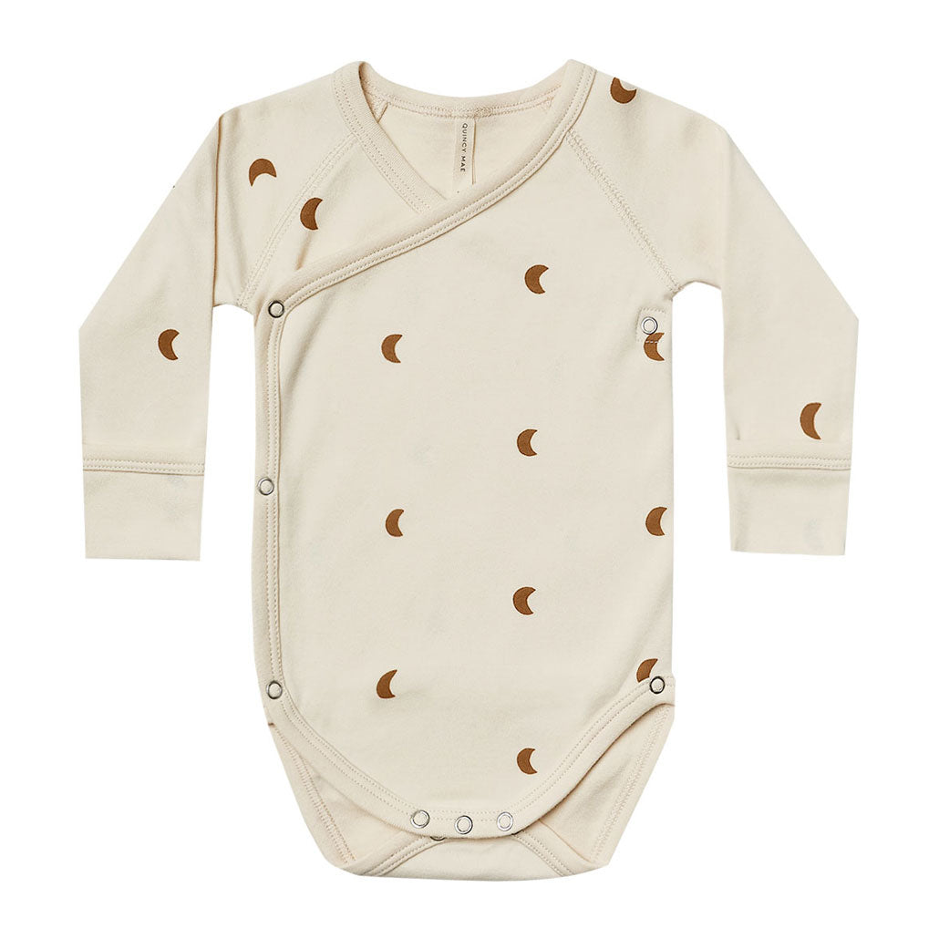 Quincy Mae Side Snap Bodysuit-Moons