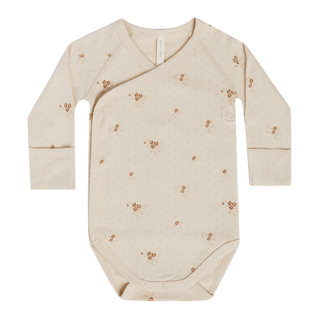 Quincy Mae Pointelle Side Snap Bodysuit | Ditsy Clay