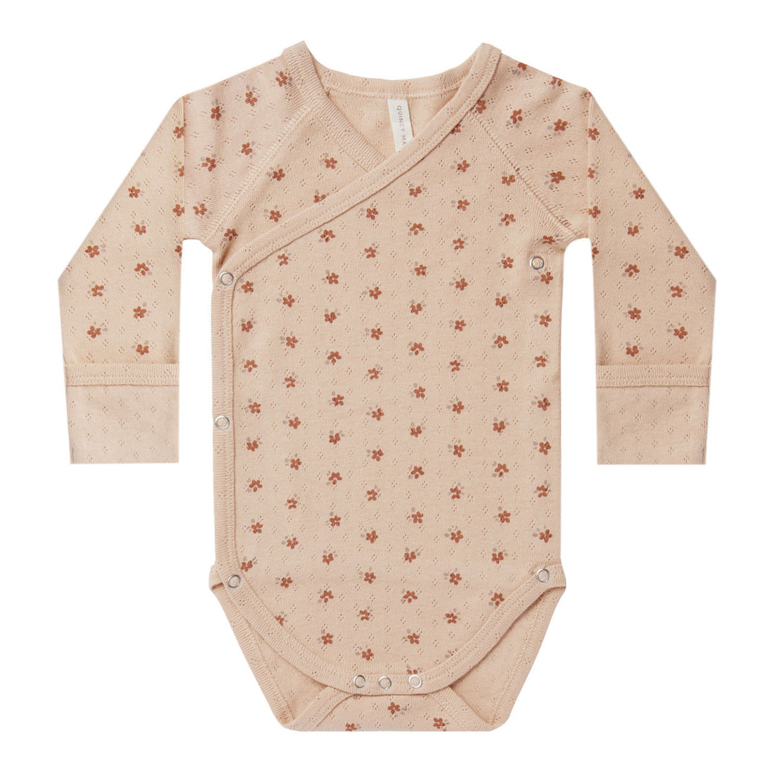 Quincy Mae Pointelle Side-Snap Bodysuit | Blush