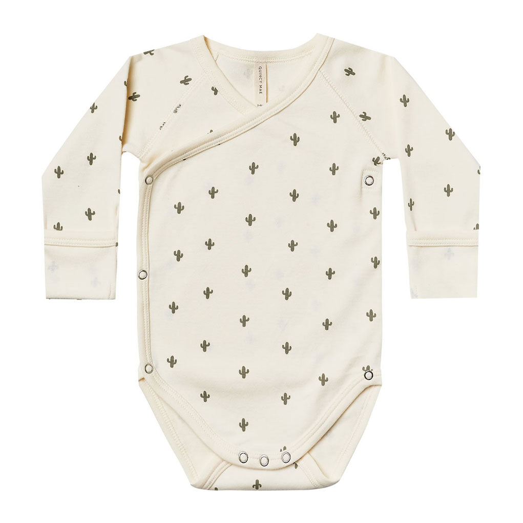Quincy Mae Side Snap Bodysuit-Cactus
