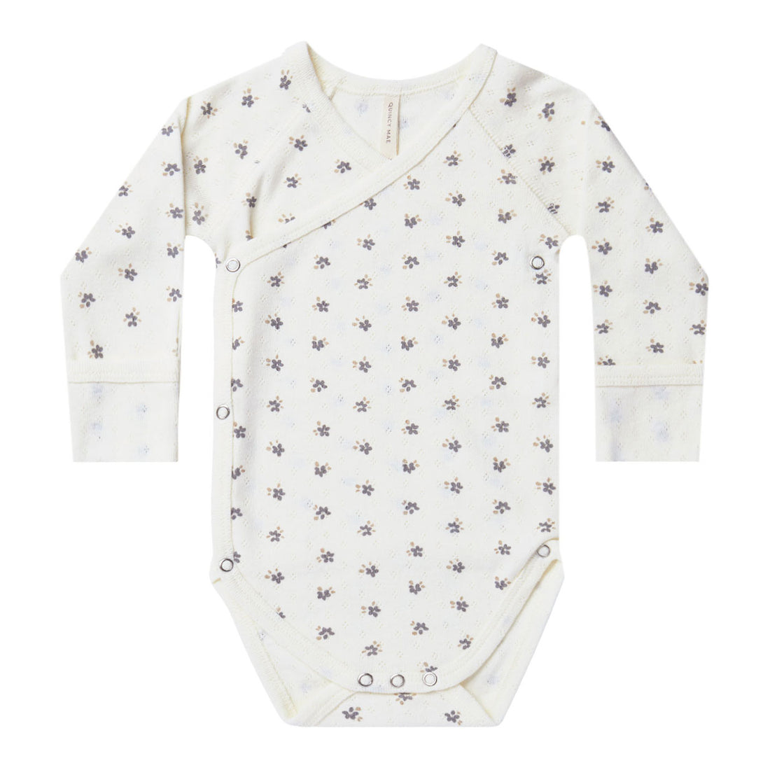 Quincy Mae Pointelle Side-Snap Bodysuit | Ivory
