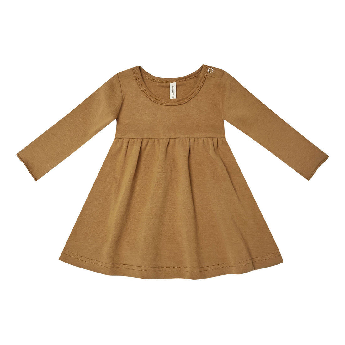 Quincy Mae Jersey Longsleeve Dress-Walnut