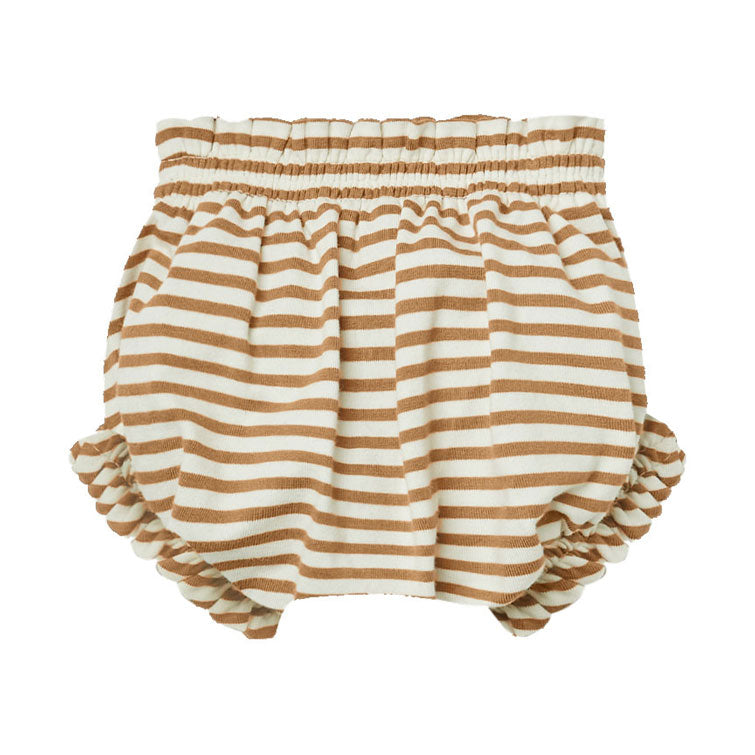 Quincy Mae Gathered Bloomer-Walnut Stripes