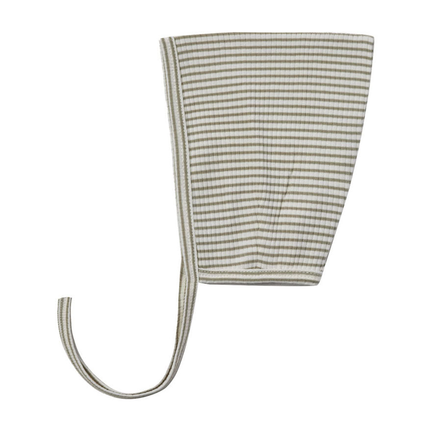 Quincy Mae Ribbed Pixie Bonnet | Fern Stripe