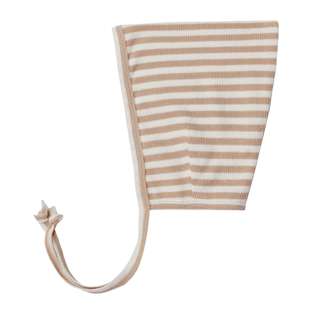 Quincy Mae Latte Stripe Pixie Bonnet