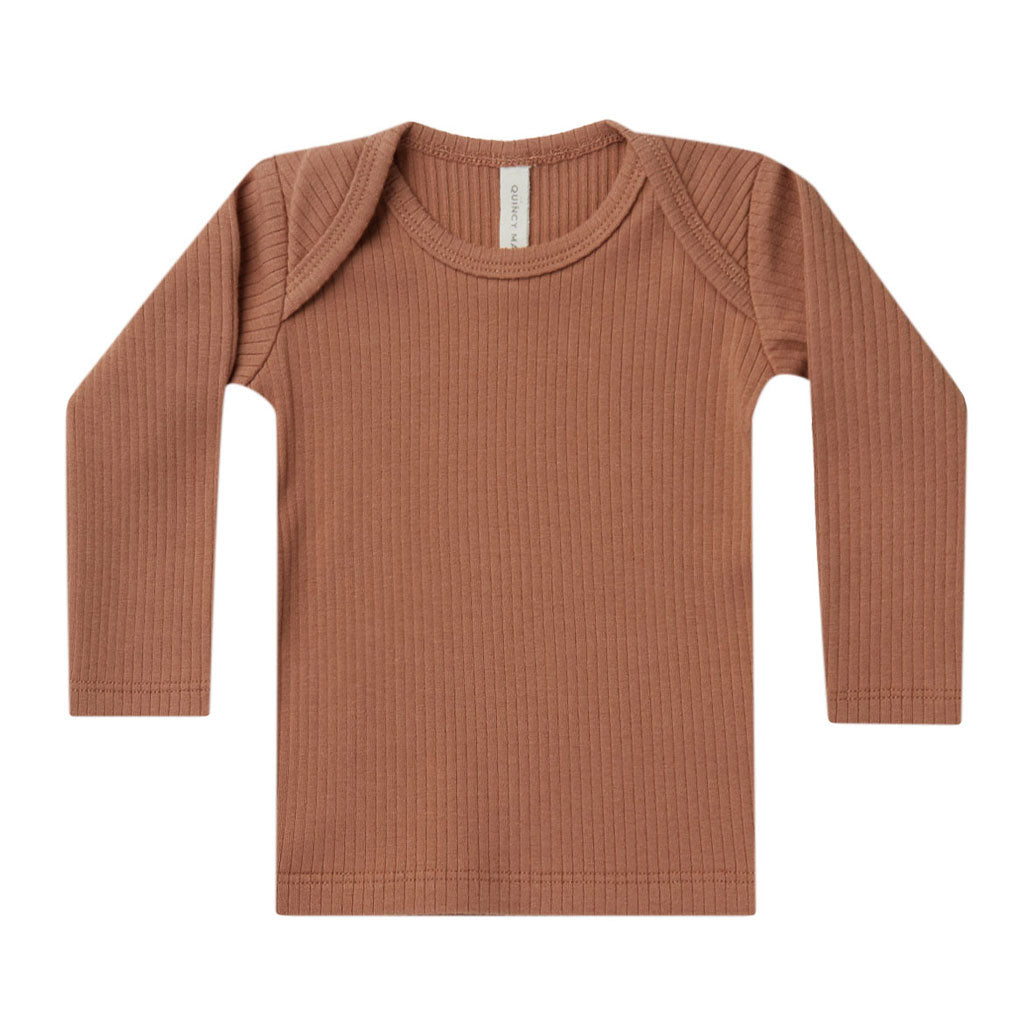 Quincy Mae Ribbed Longsleeve Tee | Amber