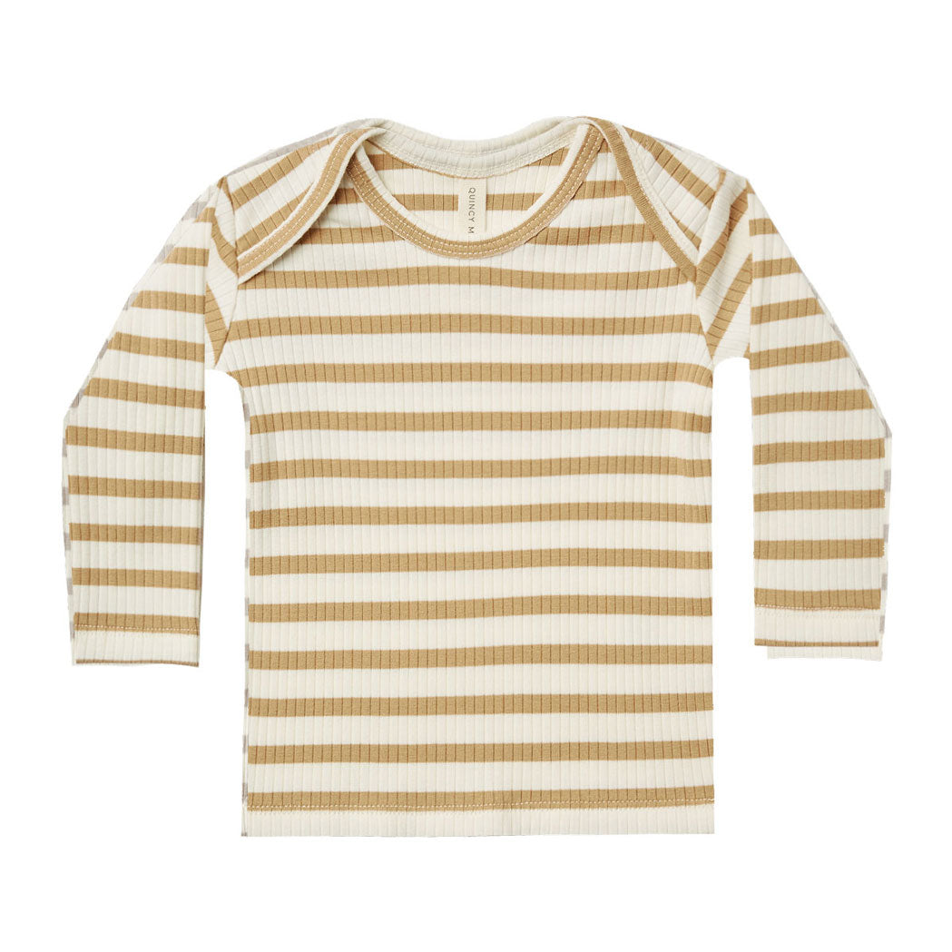 Quincy Mae  Honey Stripe Ribbed Lap Tee