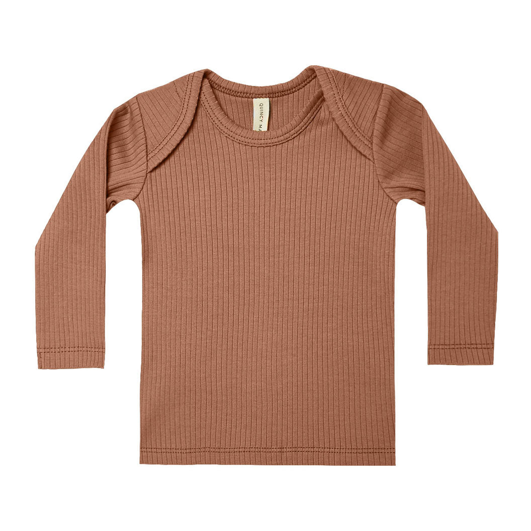 Quincy Mae  Clay Ribbed Lap Tee