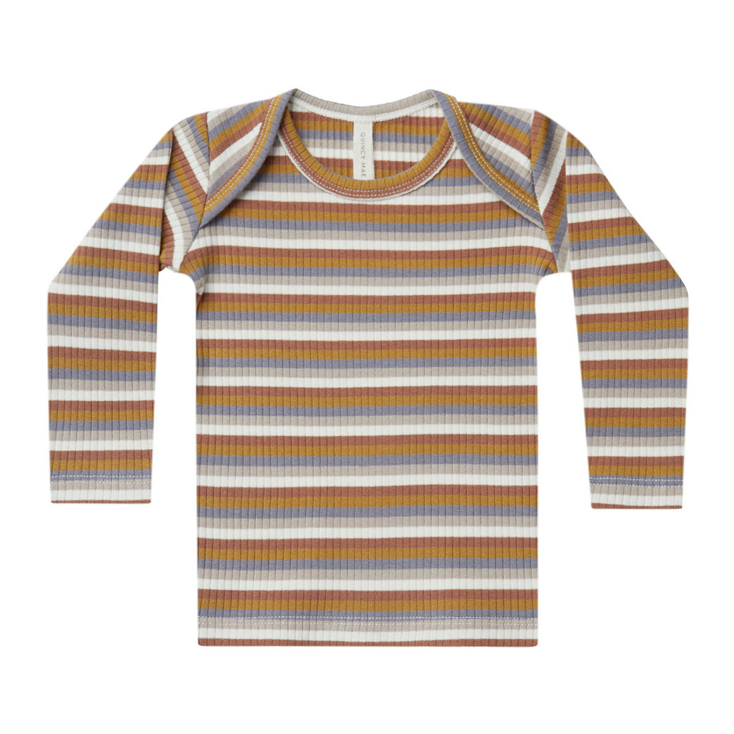 Quincy Mae Ribbed Longsleeve Tee | Multi-Stripe