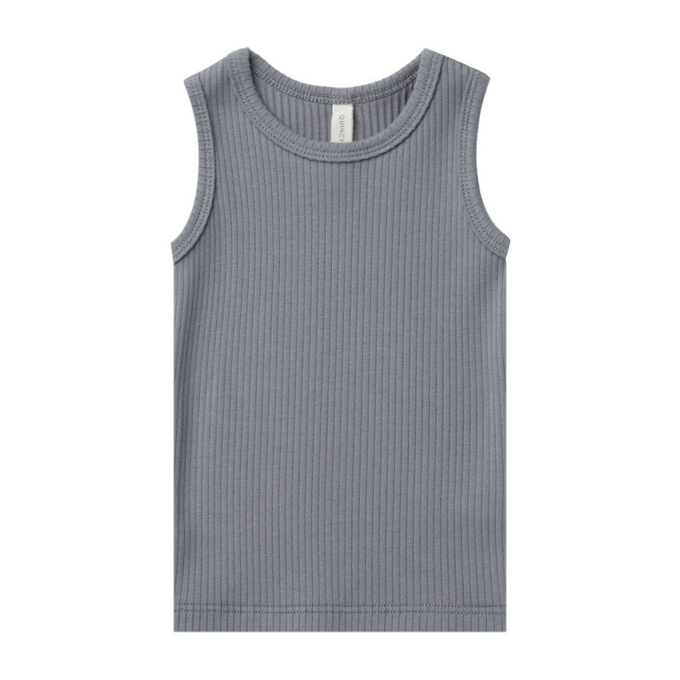 Quincy Mae Ribbed Tank Top | Washed-Indigo