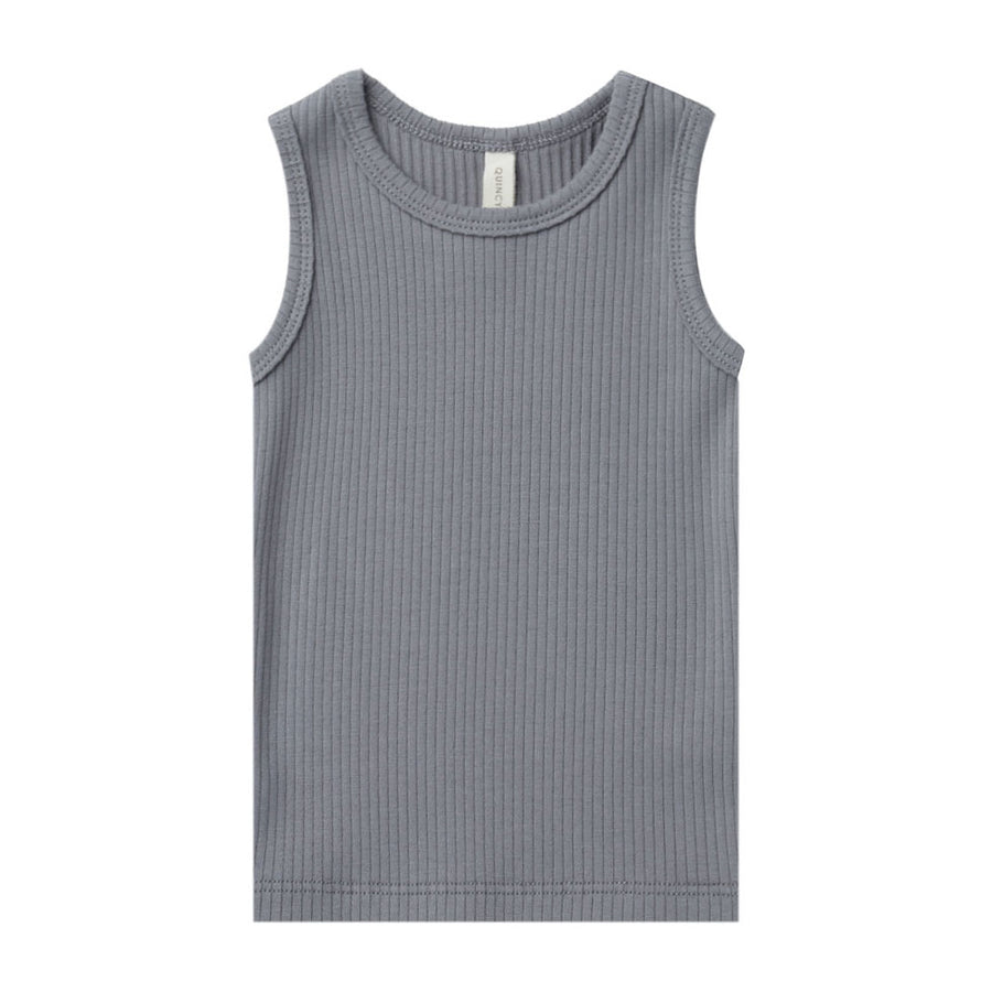 Quincy Mae Ribbed Tank Top | Washed-Indigo