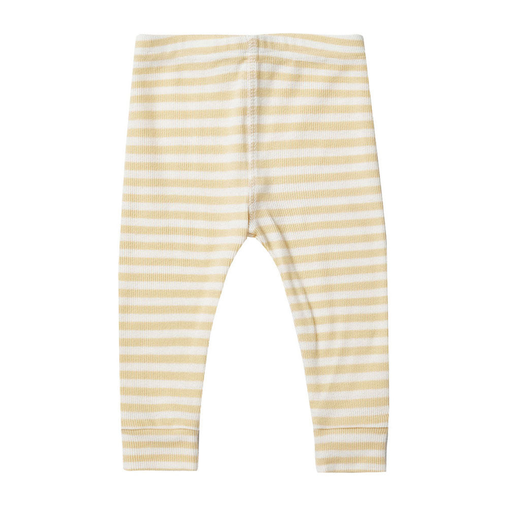 Quincy Mae Yellow Stripe Ribbed Legging
