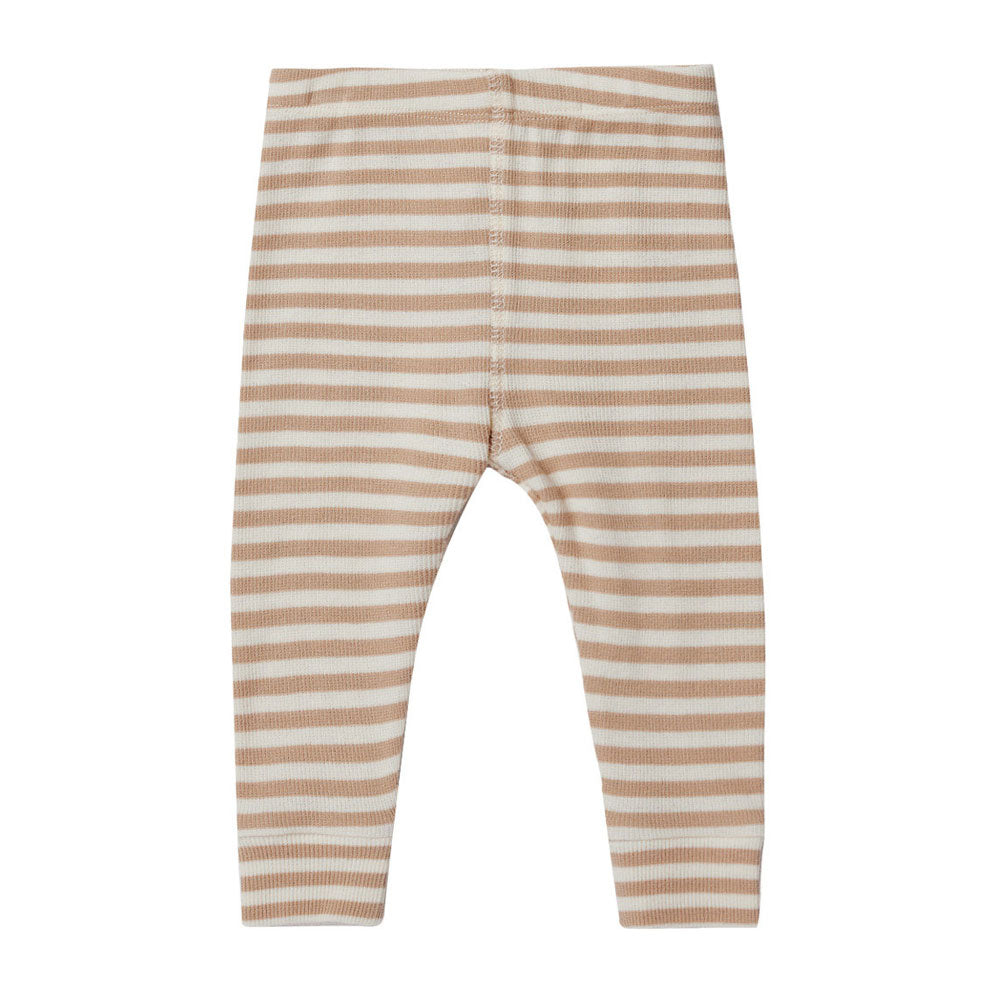 Quincy Mae Latte Stripe Ribbed Legging
