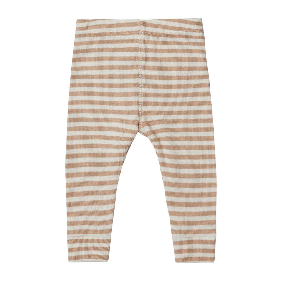 Quincy Mae Latte Stripe Ribbed Legging