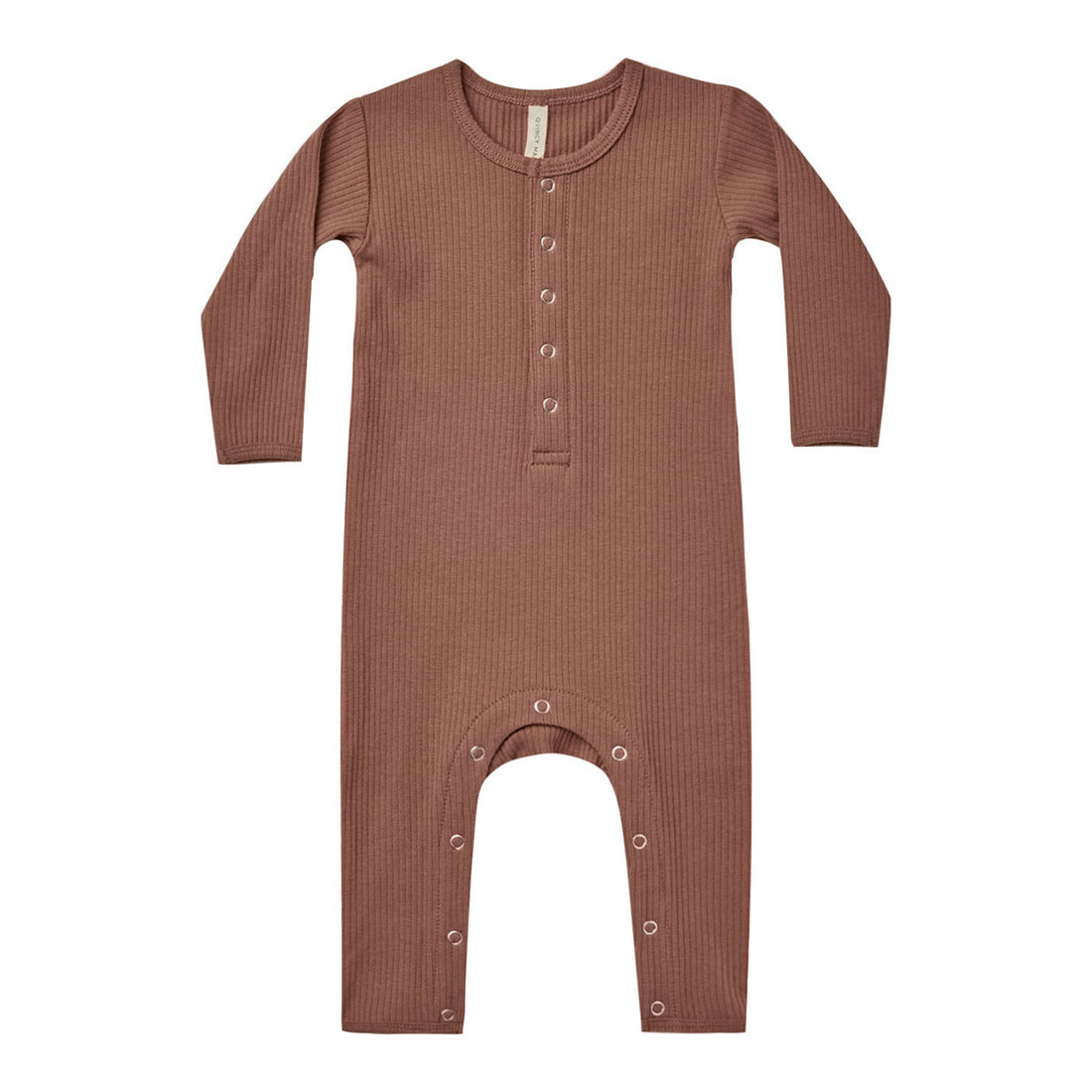 Quincy Mae Ribbed Baby Jumpsuit | Pecan