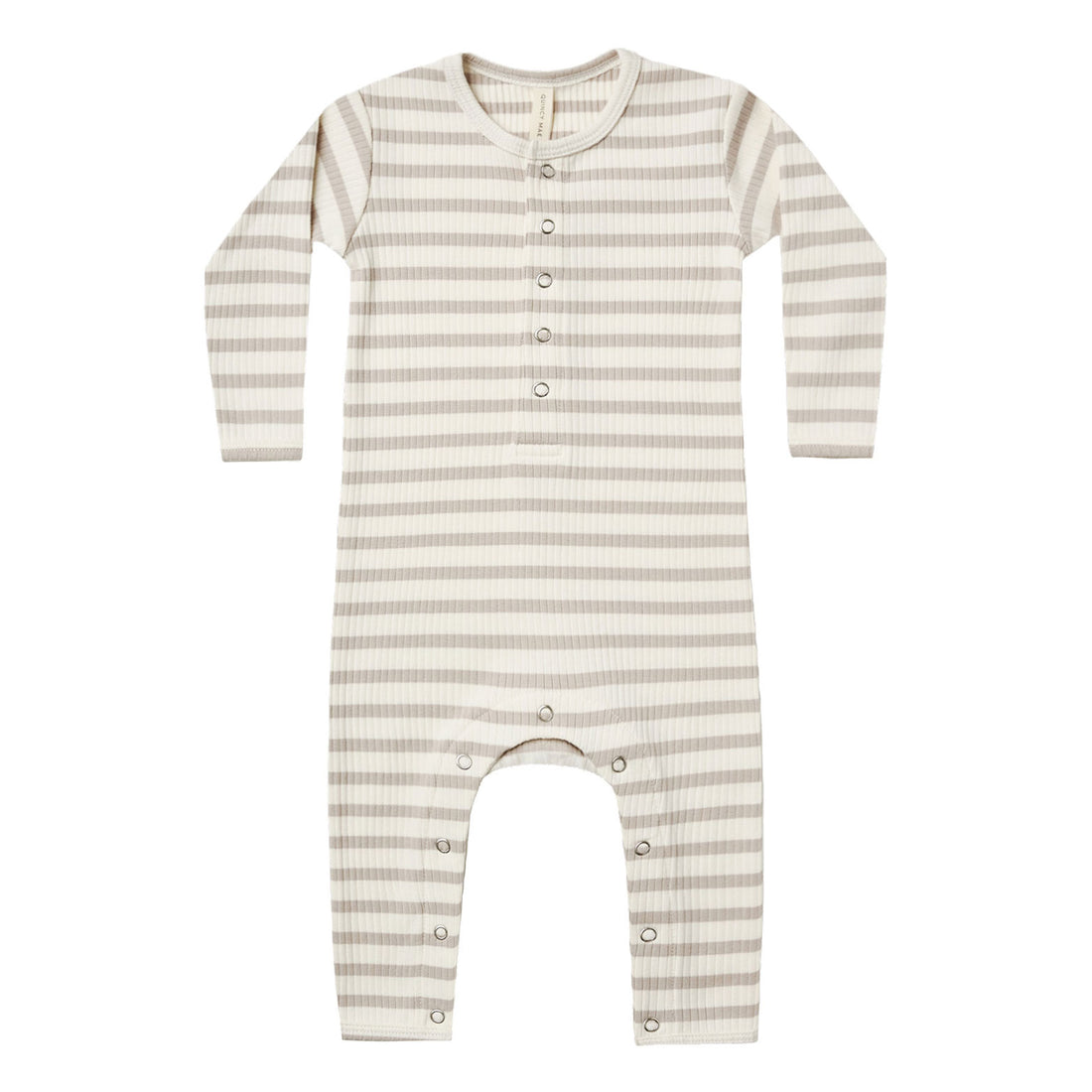 Quincy Mae  Ash Stripe Ribbed Baby Jumpsuit