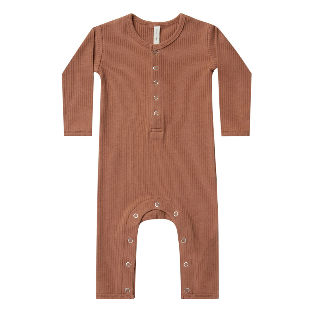 Quincy Mae Ribbed Baby Jumpsuit | Amber