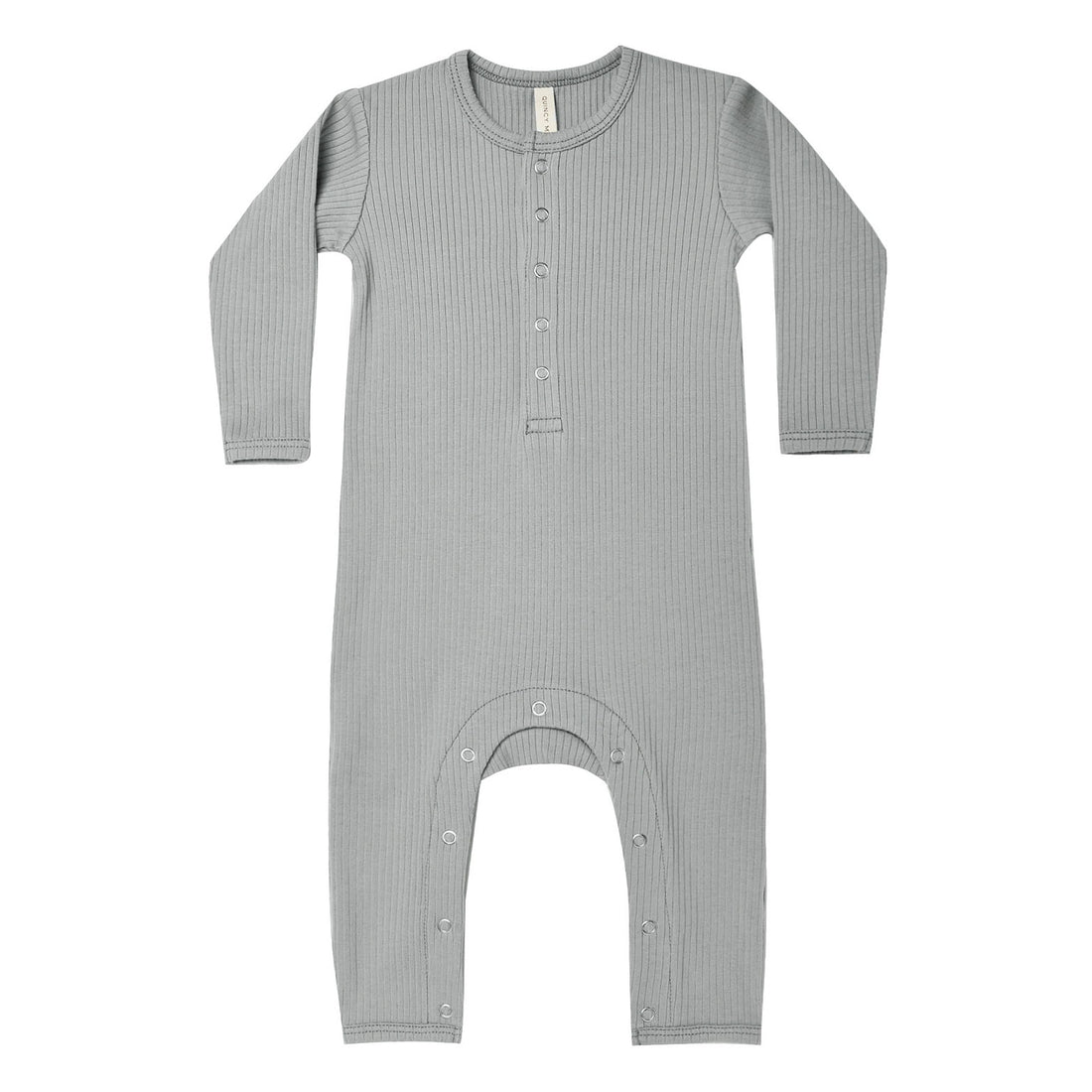 Quincy Mae  Dusty Blue Ribbed Baby Jumpsuit