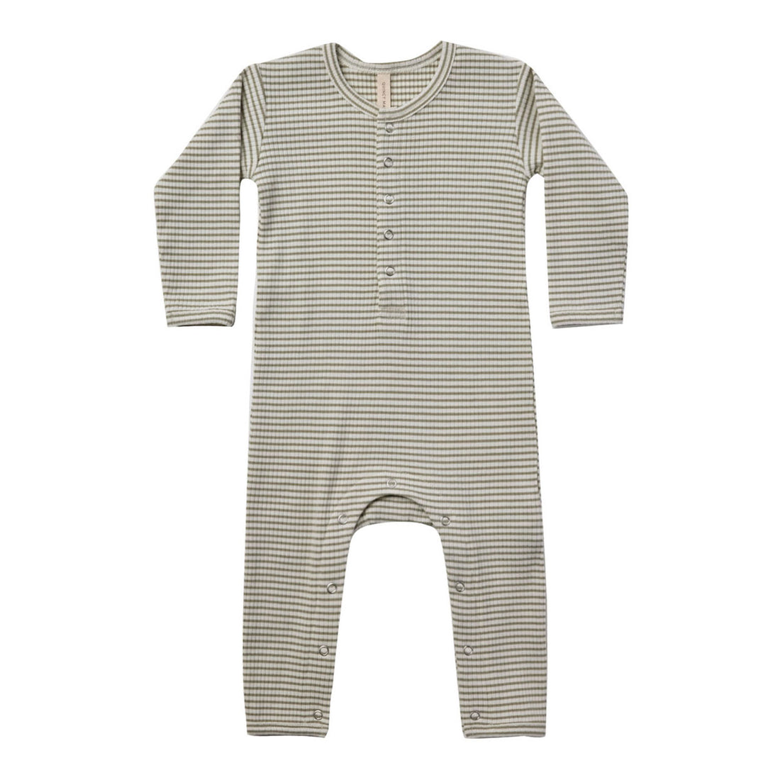 Quincy Mae Ribbed Baby Jumpsuit | Fern Stripe