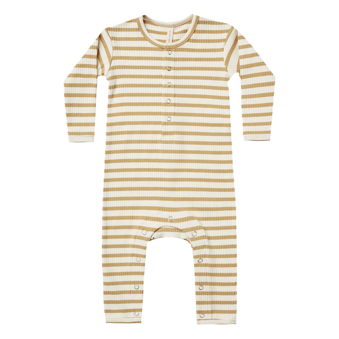 Quincy Mae  Honey Stripe Ribbed Baby Jumpsuit