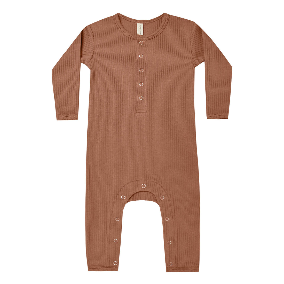 Quincy Mae  Clay Ribbed Baby Jumpsuit