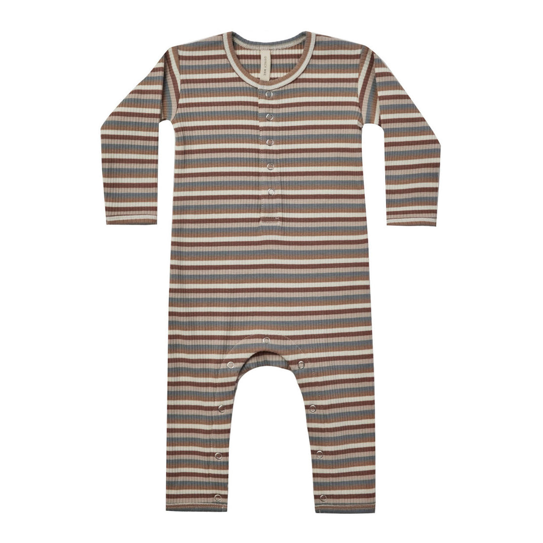 Quincy Mae Ribbed Baby Jumpsuit | Autumn Stripe