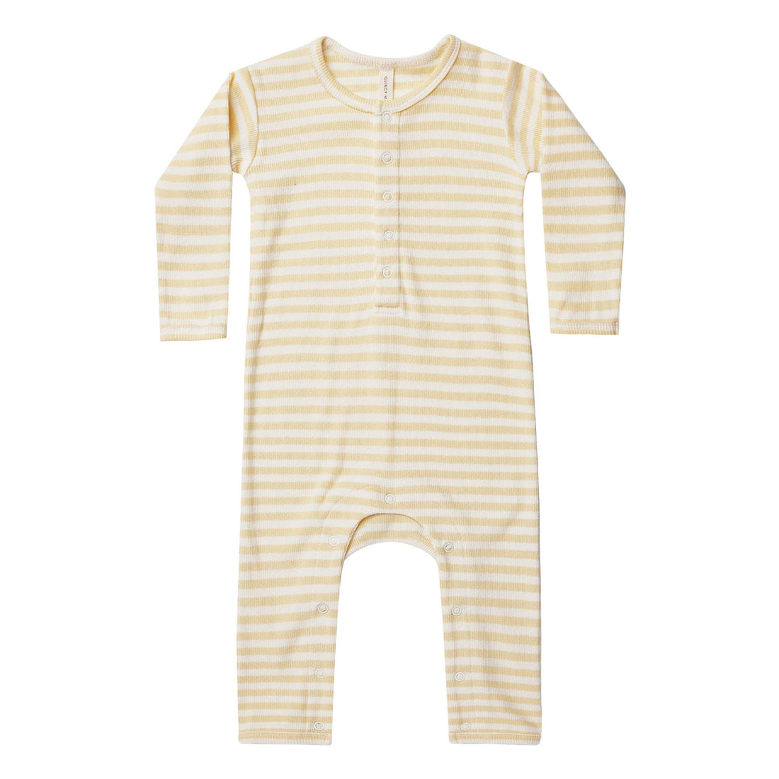 Quincy Mae Yellow Stripe Ribbed Baby Jumpsuit