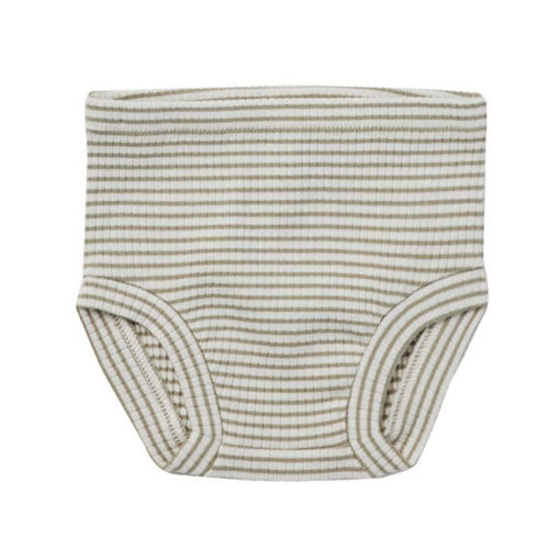 Quincy Mae Ribbed Bloomer | Fern Stripe