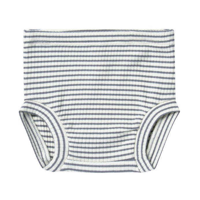 Quincy Mae Ribbed Bloomer | Indigo-Stripe
