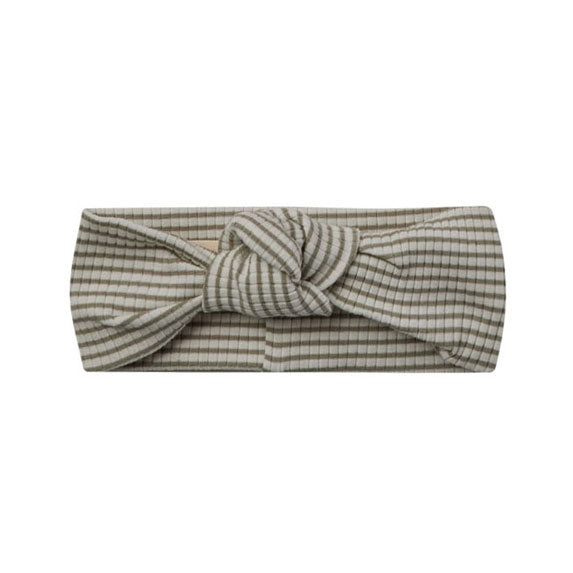 Quincy Mae Ribbed Knotted Headband | Fern Stripe
