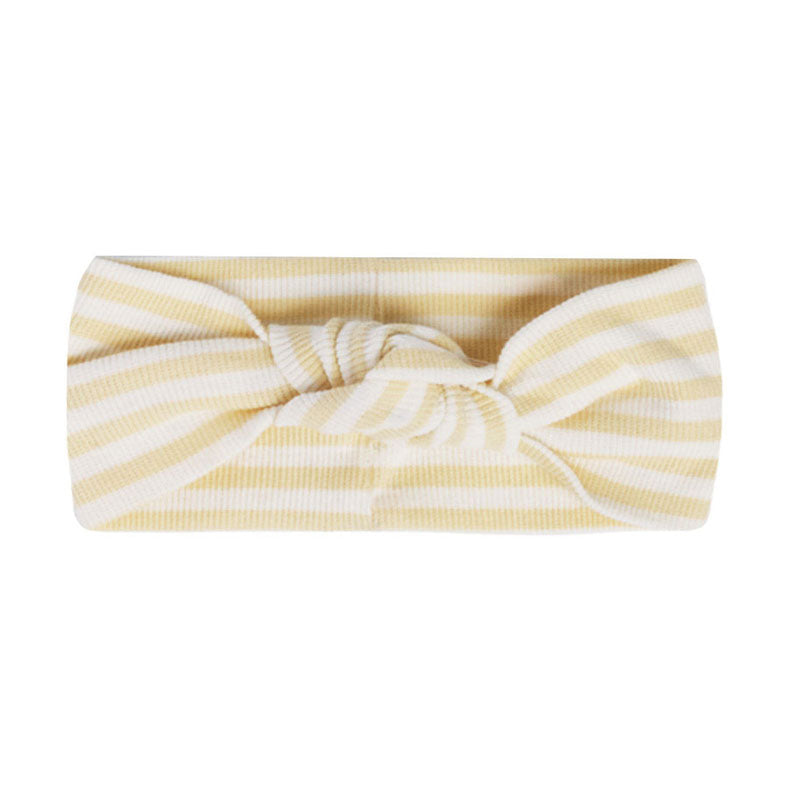 Quincy Mae Yellow Stripe Ribbed Knotted Headband