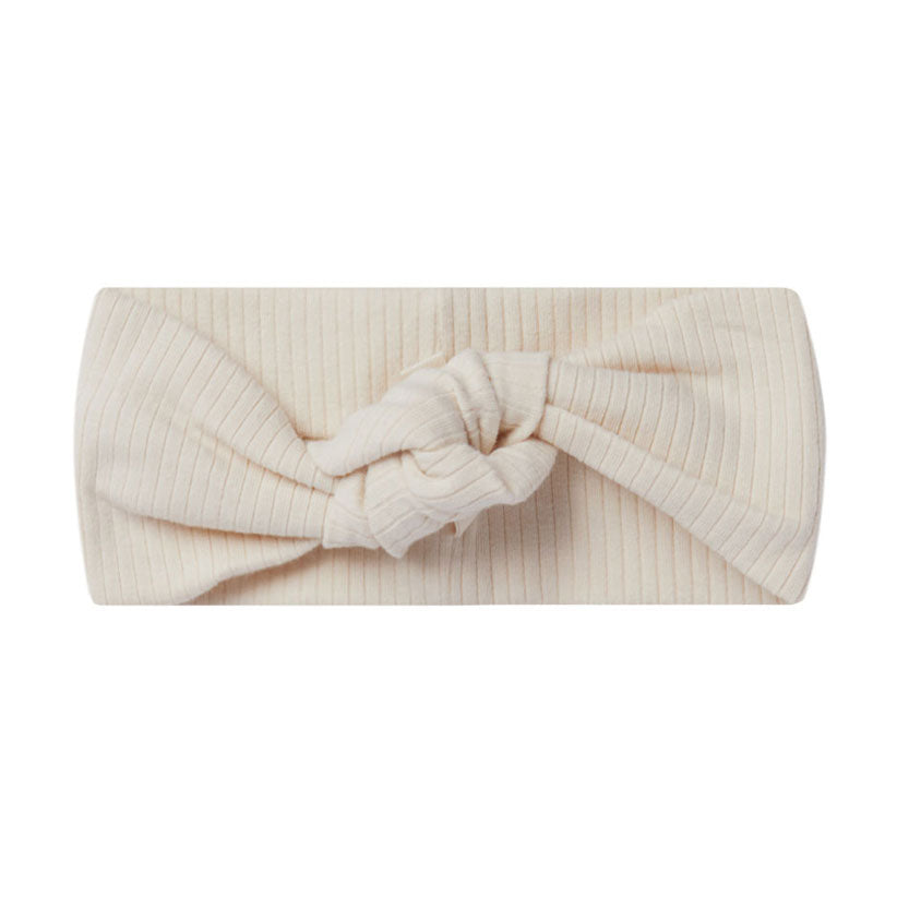 Quincy Mae Ribbed Knotted Headband | Natural