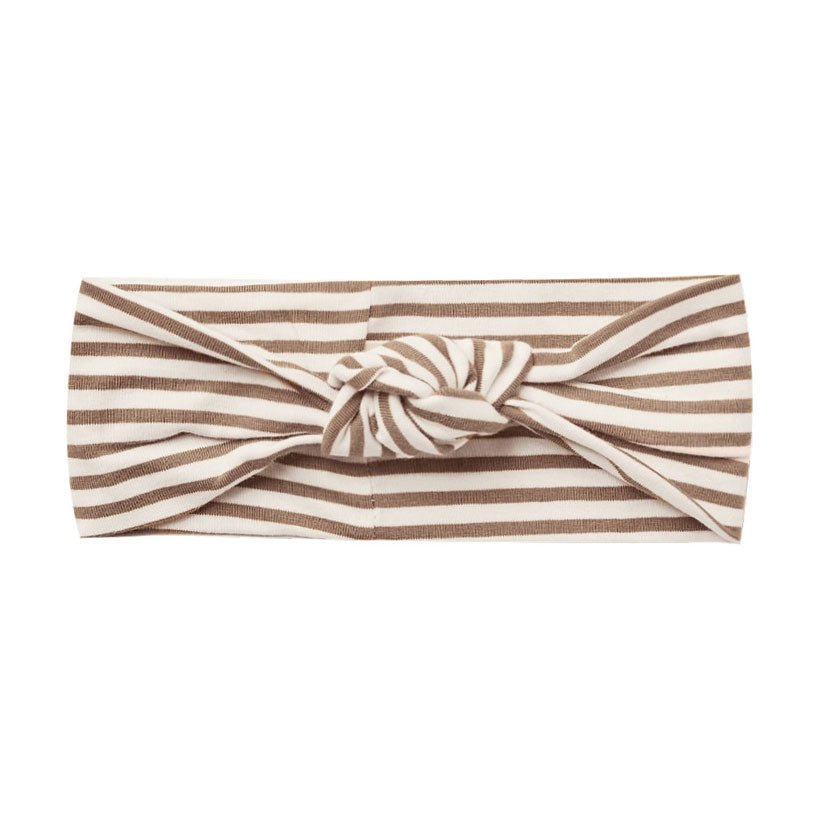 Quincy Mae Knotted Headband | Cocoa Stripe