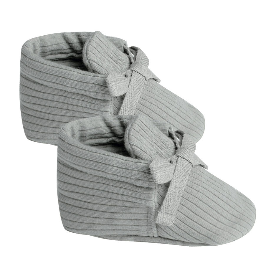 Quincy Mae  Dusty Blue Ribbed Baby Booties