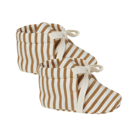 Quincy Mae Baby Booties-Walnut Stripe