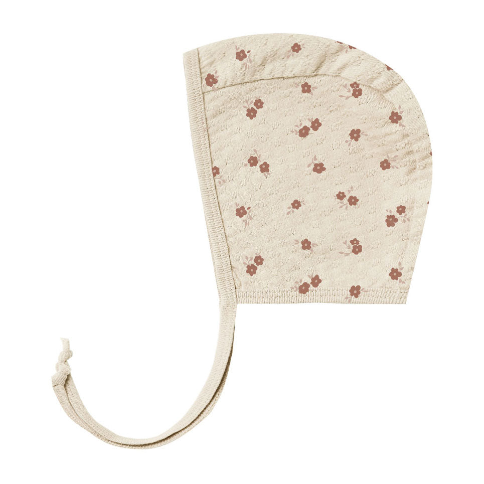 Quincy Mae  Petite Floral Pointelle Baby Bonnet