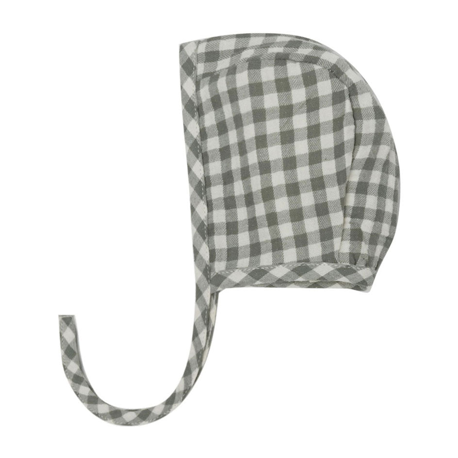 Quincy Mae Sea Green Gingham Baby Bonnet